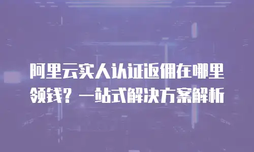 阿里云实人认证返佣在哪里领钱？一站式解决方案解析