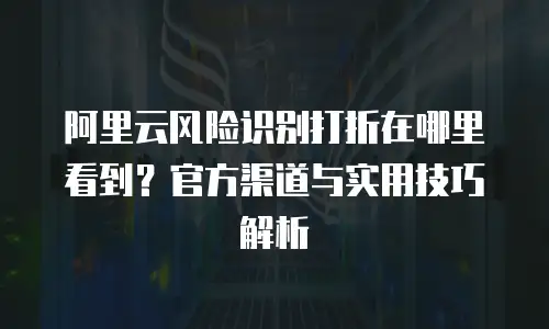 阿里云风险识别打折在哪里看到？官方渠道与实用技巧解析