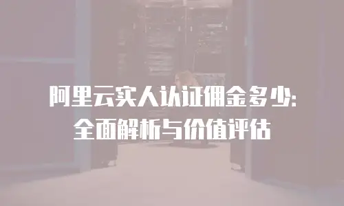 阿里云实人认证佣金多少：全面解析与价值评估