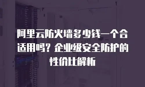 阿里云防火墙多少钱一个合适用吗？企业级安全防护的性价比解析