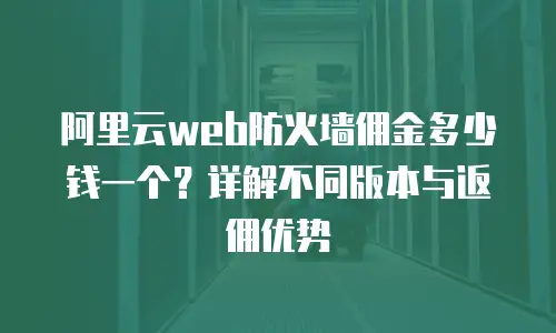 阿里云web防火墙佣金多少钱一个？详解不同版本与返佣优势