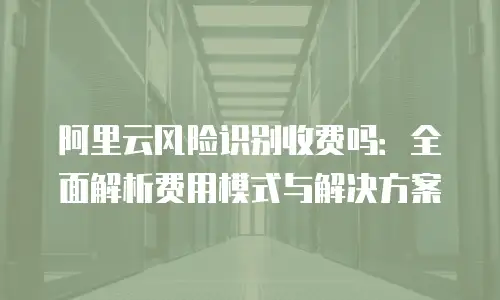 阿里云风险识别收费吗：全面解析费用模式与解决方案