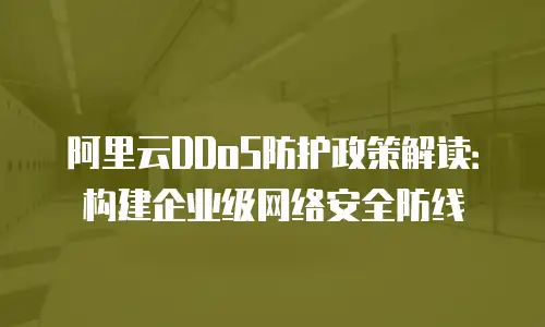 阿里云DDoS防护政策解读：构建企业级网络安全防线