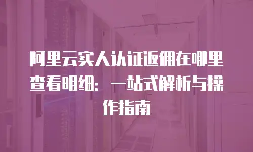 阿里云实人认证返佣在哪里查看明细：一站式解析与操作指南