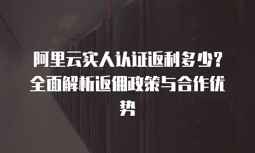 阿里云实人认证返利多少？全面解析返佣政策与合作优势
