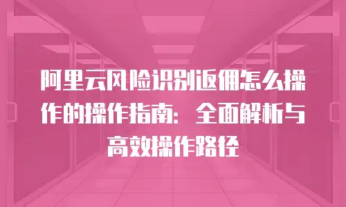 阿里云风险识别返佣怎么操作的操作指南：全面解析与高效操作路径