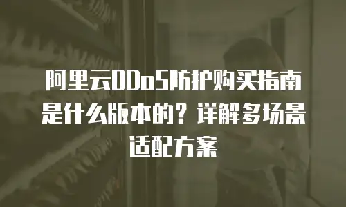 阿里云DDoS防护购买指南是什么版本的？详解多场景适配方案