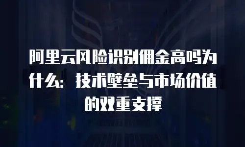 阿里云风险识别佣金高吗为什么：技术壁垒与市场价值的双重支撑