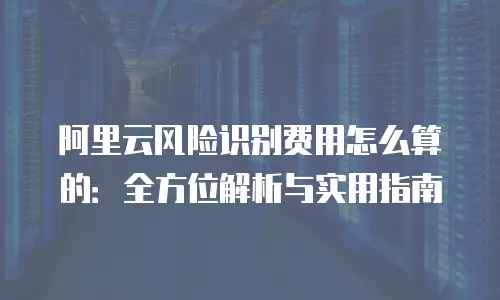 阿里云风险识别费用怎么算的：全方位解析与实用指南