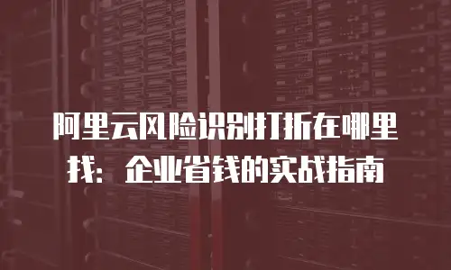 阿里云风险识别打折在哪里找：企业省钱的实战指南