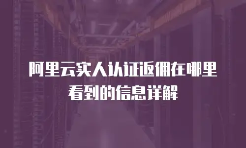 阿里云实人认证返佣在哪里看到的信息详解
