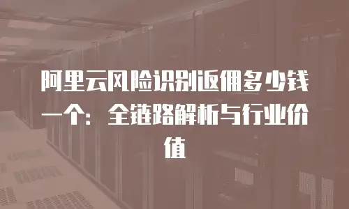 阿里云风险识别返佣多少钱一个：全链路解析与行业价值