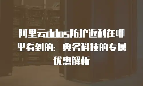 阿里云ddos防护返利在哪里看到的：典名科技的专属优惠解析