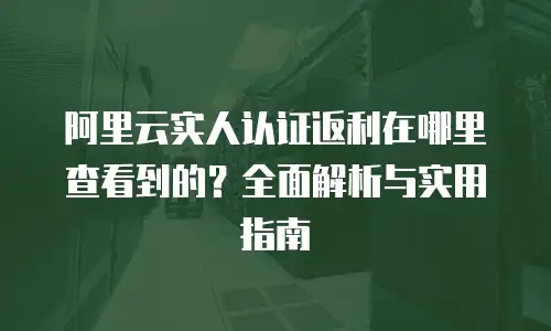 阿里云实人认证返利在哪里查看到的？全面解析与实用指南