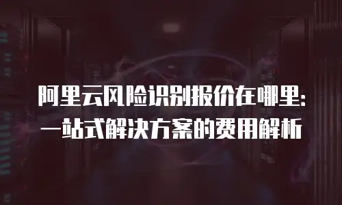 阿里云风险识别报价在哪里：一站式解决方案的费用解析