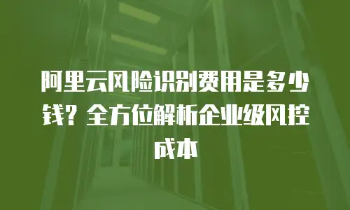 阿里云风险识别费用是多少钱？全方位解析企业级风控成本