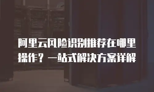 阿里云风险识别推荐在哪里操作？一站式解决方案详解