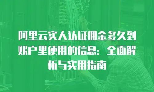 阿里云实人认证佣金多久到账户里使用的信息：全面解析与实用指南