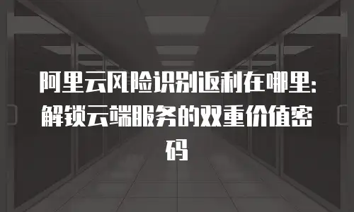 阿里云风险识别返利在哪里：解锁云端服务的双重价值密码