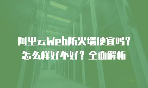 阿里云Web防火墙便宜吗？怎么样好不好？全面解析