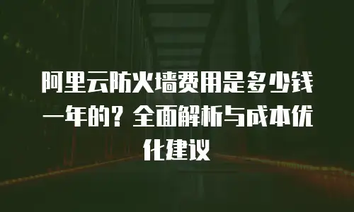 阿里云防火墙费用是多少钱一年的？全面解析与成本优化建议