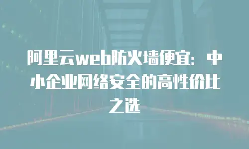 阿里云web防火墙便宜：中小企业网络安全的高性价比之选