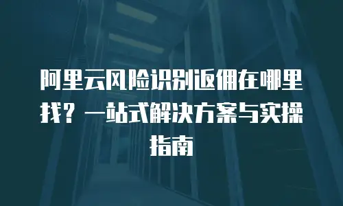 阿里云风险识别返佣在哪里找？一站式解决方案与实操指南