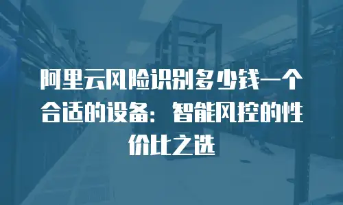 阿里云风险识别多少钱一个合适的设备：智能风控的性价比之选