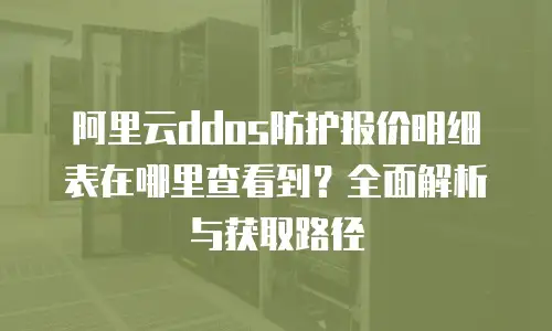阿里云ddos防护报价明细表在哪里查看到？全面解析与获取路径