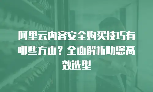 阿里云内容安全购买技巧有哪些方面？全面解析助您高效选型