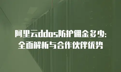 阿里云ddos防护佣金多少：全面解析与合作伙伴优势