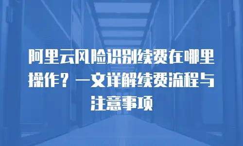 阿里云风险识别续费在哪里操作？一文详解续费流程与注意事项