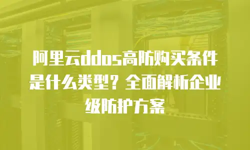 阿里云ddos高防购买条件是什么类型？全面解析企业级防护方案