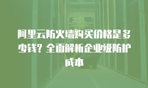 阿里云防火墙购买价格是多少钱？全面解析企业级防护成本