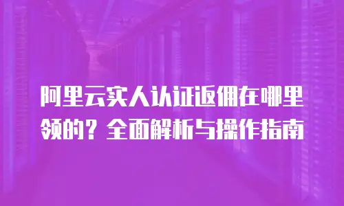 阿里云实人认证返佣在哪里领的？全面解析与操作指南