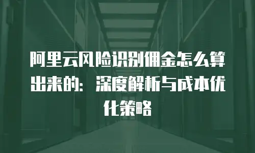 阿里云风险识别佣金怎么算出来的：深度解析与成本优化策略