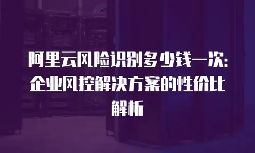 阿里云风险识别多少钱一次：企业风控解决方案的性价比解析