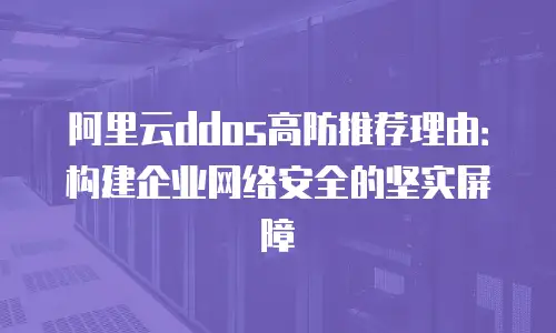 阿里云ddos高防推荐理由：构建企业网络安全的坚实屏障