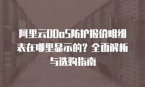 阿里云DDoS防护报价明细表在哪里显示的？全面解析与选购指南