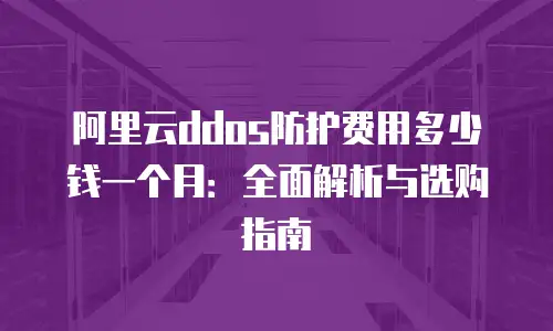 阿里云ddos防护费用多少钱一个月：全面解析与选购指南