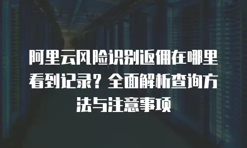 阿里云风险识别返佣在哪里看到记录？全面解析查询方法与注意事项