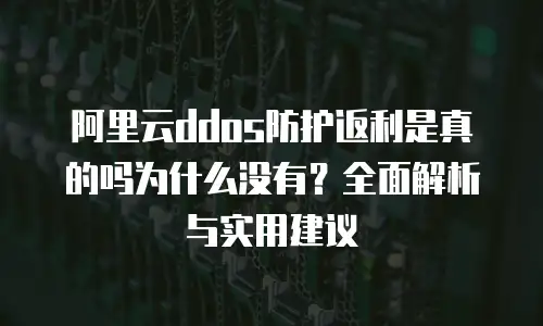 阿里云ddos防护返利是真的吗为什么没有？全面解析与实用建议
