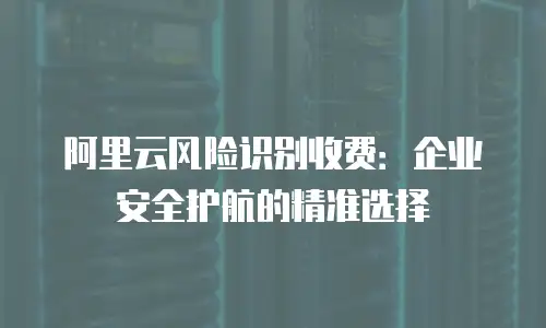 阿里云风险识别收费：企业安全护航的精准选择