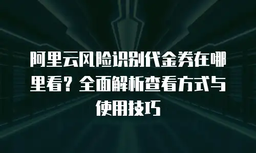 阿里云风险识别代金券在哪里看？全面解析查看方式与使用技巧