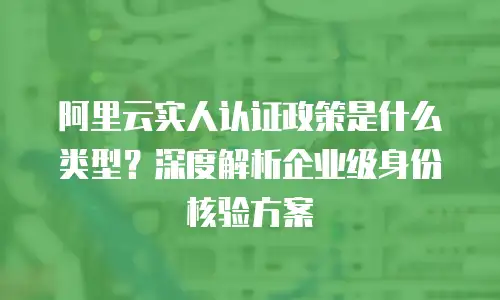 阿里云实人认证政策是什么类型？深度解析企业级身份核验方案