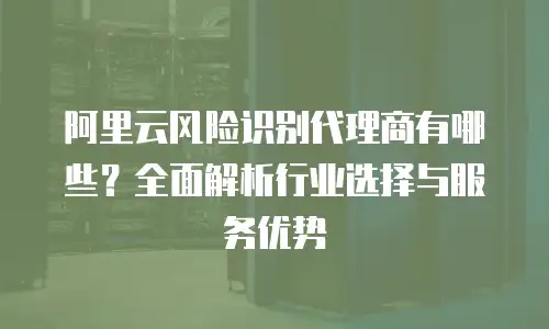 阿里云风险识别代理商有哪些？全面解析行业选择与服务优势