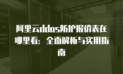 阿里云ddos防护报价表在哪里看：全面解析与实用指南