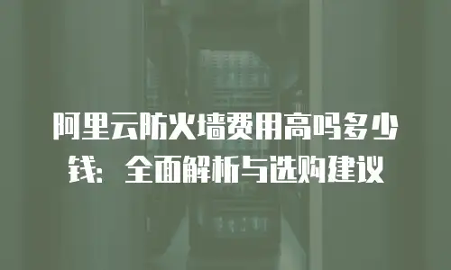 阿里云防火墙费用高吗多少钱：全面解析与选购建议