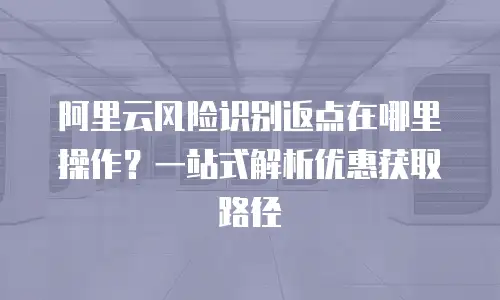 阿里云风险识别返点在哪里操作？一站式解析优惠获取路径