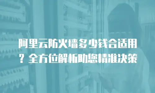 阿里云防火墙多少钱合适用？全方位解析助您精准决策